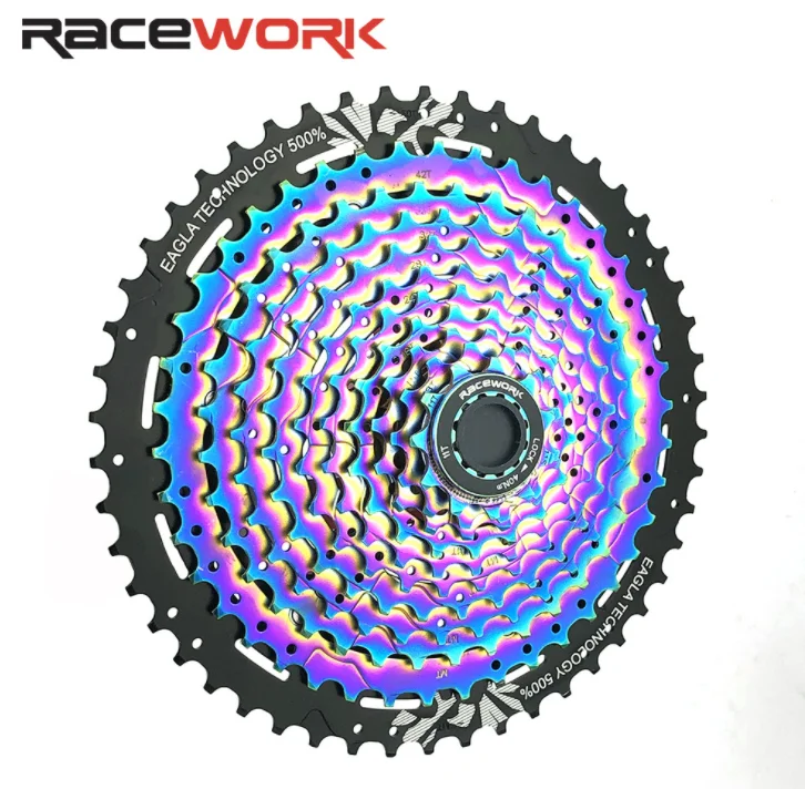 Фото RACEWORK 11 Speed MTB Bicycle Cassette Sprocket Mountain Bike Flywheel Rainbow Full Steel Durable Ultralight 11-50T | Спорт и
