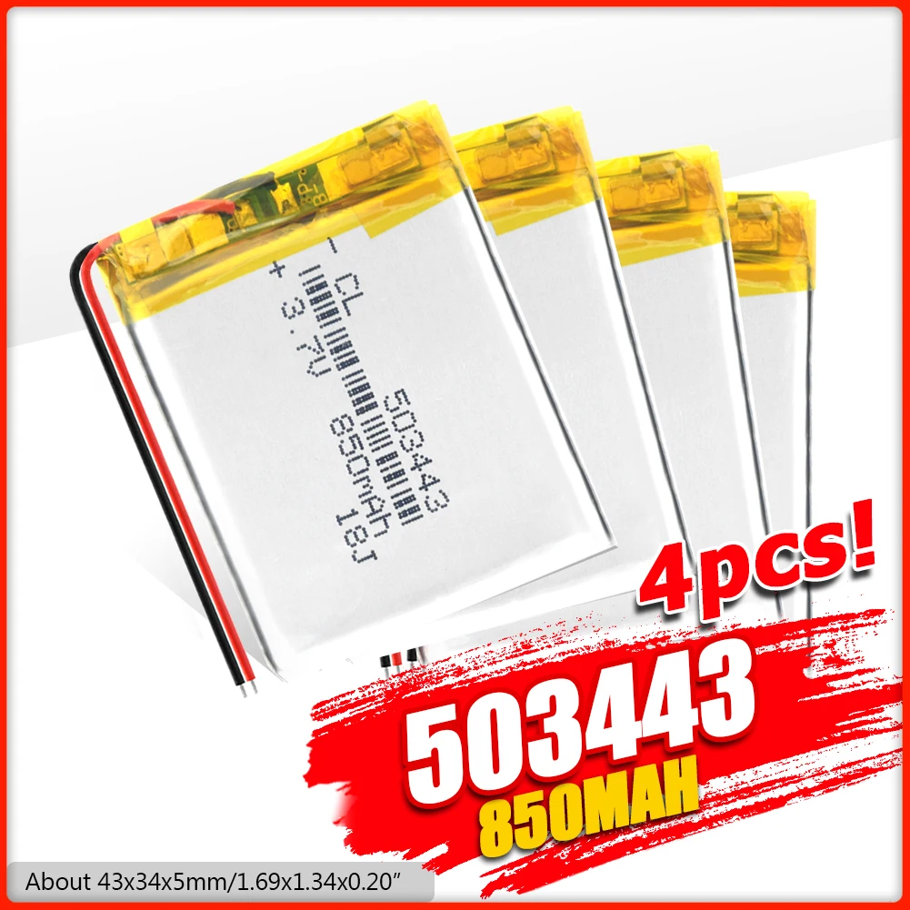 Литий ионный аккумулятор 3 7 в 850 мАч литий полимерный 503443 для GPS MP3 MP4 MP5 Bluetooth