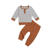 2Pcs Newborn Casual Autumn Spring Cotton Outfits Toddler Striped Long Sleeve Round Neck Sweatshirt Solid Color Button Trousers
2Pcs Newborn Casual Autumn Spring Cotton Outfits Toddler Striped Long Sleeve Round Neck Sweatshirt Solid Color Button Trousers