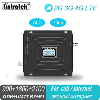 

LTE 1800 Signal Booster Tri Band Mobile Phone 4G GSM 900 WCDMA 2100 DCS MHz 2G 3G ALC Lintratek Repeater Cellular Amplifier