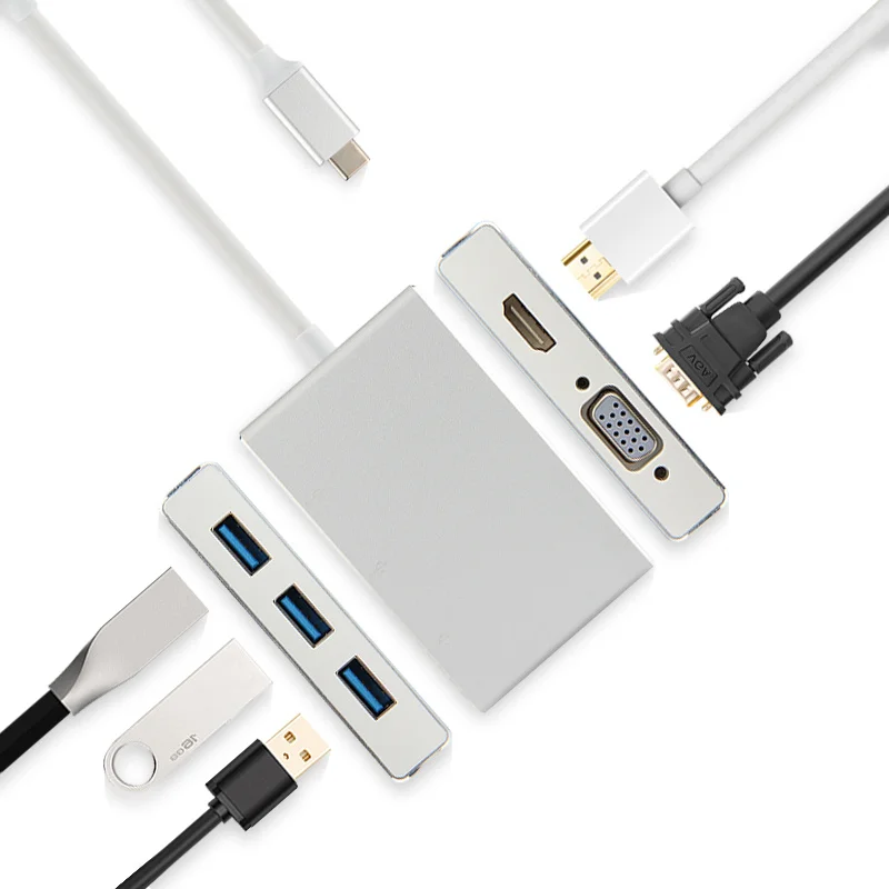 USB-C док-станция для Samsung Galaxy Tab S7 + plus конвертер концентратора ноутбука VGA / HDMI |