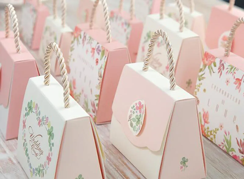 avebien 20pcs clover candy paper packaging flower gift box