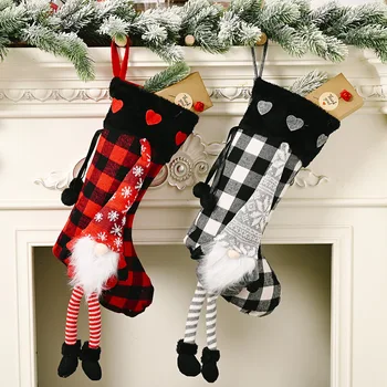 

Christmas Stockings Hanging Ornaments Gift Santa Claus Sock Gift Holders Kids Candy Bag Xmas Christmas Trees Decoration