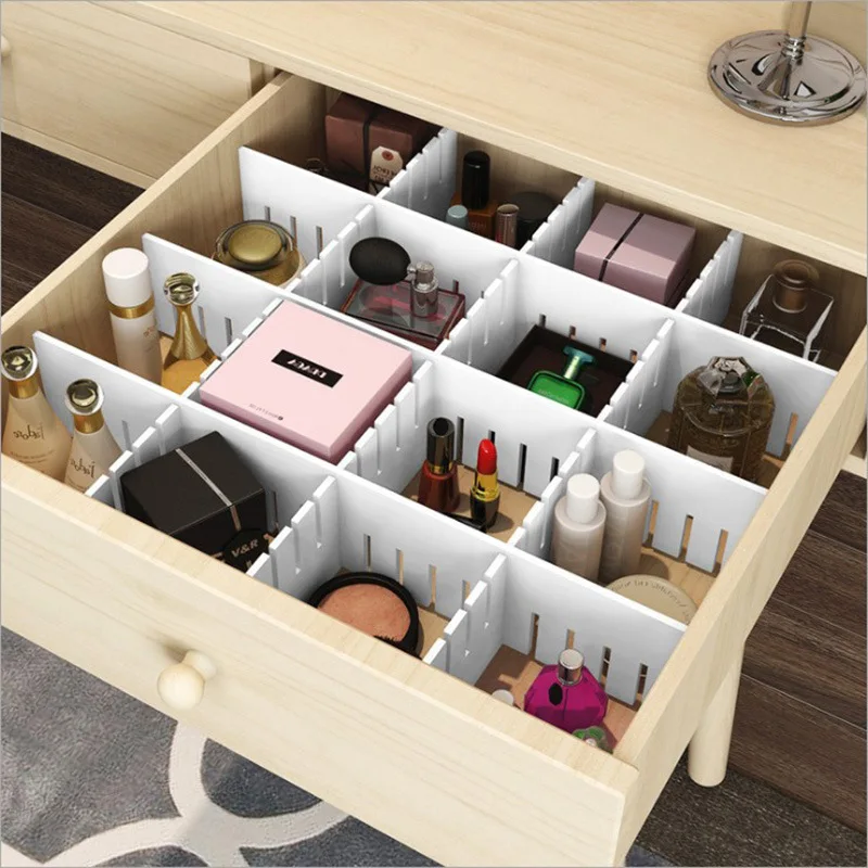 Adjustable Plastic Drawer Divider DIY Storage Shelves Household Free Combination Partition Board Space-saving Division Tools
Adjustable Plastic Drawer Divider DIY Storage Shelves Household Free Combination Partition Board Space-saving Division Tools