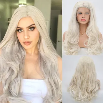 RONGDUOYI Natural Wave #60 Platinum Blonded Synthetic Lace Front Wig Heat Resistant Fiber Long Blond Hair Lace Wigs for Women
RONGDUOYI Natural Wave #60 Platinum Blonded Synthetic Lace Front Wig Heat Resistant Fiber Long Blond Hair Lace Wigs for Women