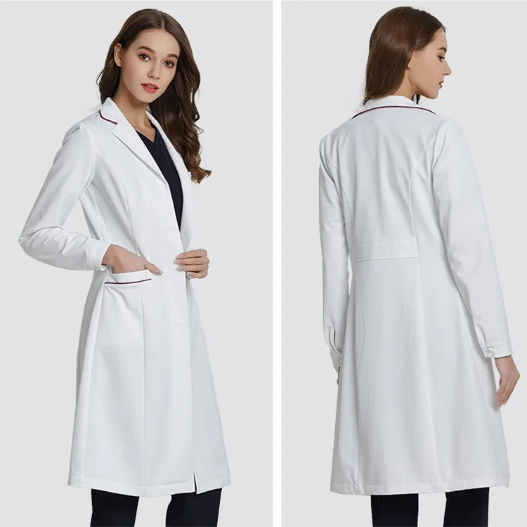 

Korean-style White Coat Doctor Nurses' Uniform Men And Women Lab Coat Long Sleeve Munsu Beauty Service Skin Management Work Clot