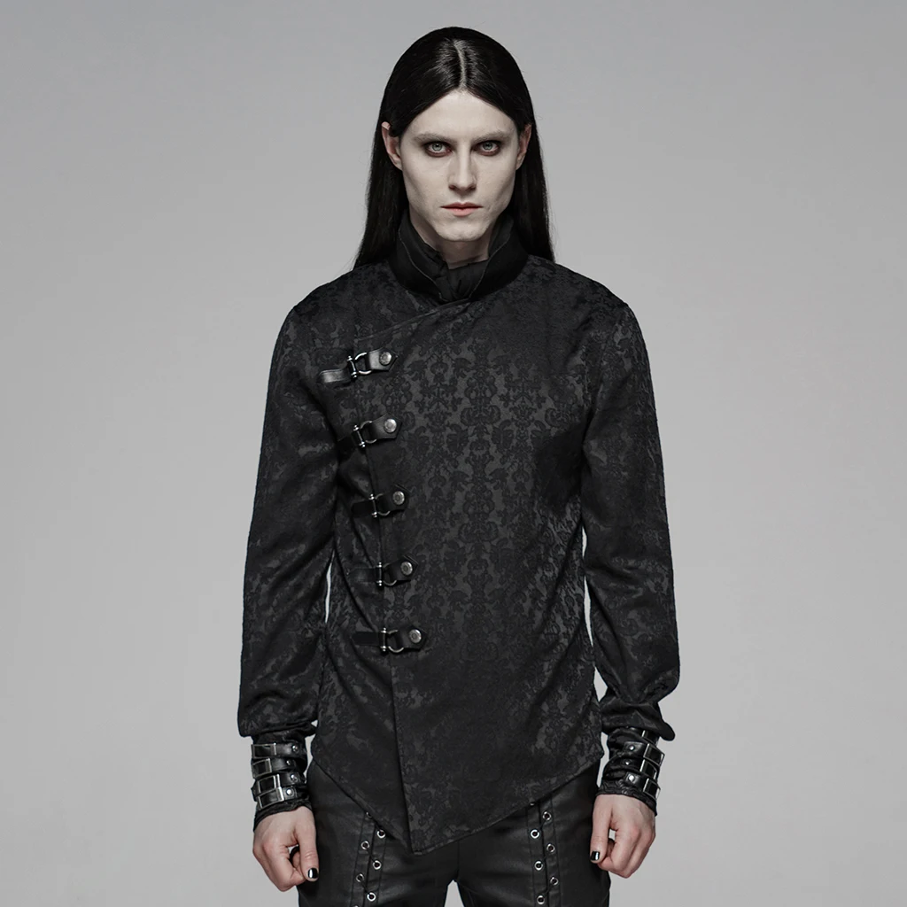 PUNK RAVE Mens Chinese style Gothic Punk Shirt Jacquard Bright Dragon Satin Shirts Party Long Sleeves Personality Mens Blouse
PUNK RAVE Mens Chinese style Gothic Punk Shirt Jacquard Bright Dragon Satin Shirts Party Long Sleeves Personality Mens Blouse