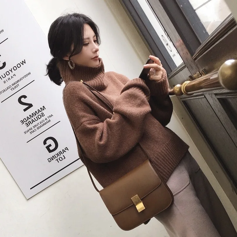 Taotrees Elegant Fashion Turtleneck Full Sleeve Pullovers Women Solid Color Thick Loose Sweaters
Taotrees Elegant Fashion Turtleneck Full Sleeve Pullovers Women Solid Color Thick Loose Sweaters