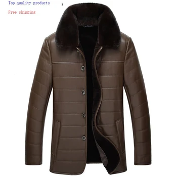 Genuine Leather Jacket Men Autumn Winter Sheepskin Leather Coat Wool Lining Real Mink Fur Collar Slim 4J8889 KJ2443
Genuine Leather Jacket Men Autumn Winter Sheepskin Leather Coat Wool Lining Real Mink Fur Collar Slim 4J8889 KJ2443