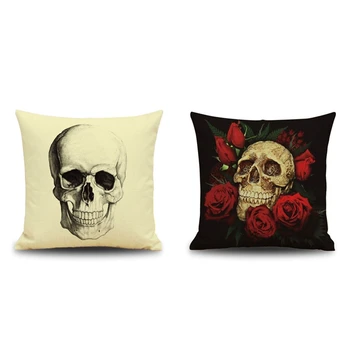 2 Pcs Halloween Skull Pattern Square Throw Pillow Case Cushion Cover Sofa Decor, Linen Color & Red+Black
2 Pcs Halloween Skull Pattern Square Throw Pillow Case Cushion Cover Sofa Decor, Linen Color & Red+Black