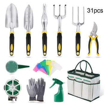 

31Pcs/Set Garden Tools Jug Rake Shovel Gloves Storage Bag Gardening Tool Kits tools latex wear resistant and corrosion resistant