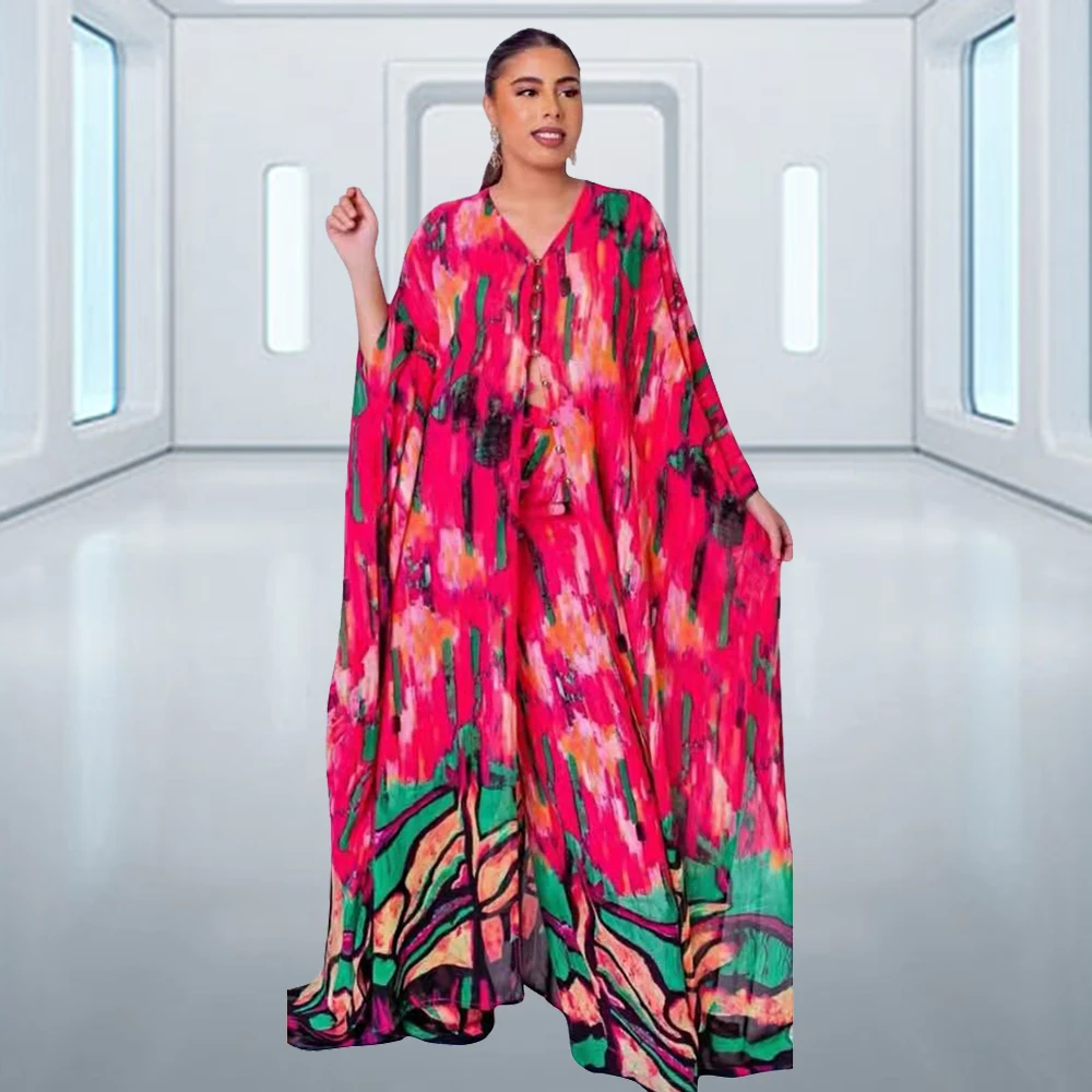 Женский костюм из двух предметов в африканском стиле, Свободный Топ и широкие брюки, модная уличная одежда с красочным принтом Bazin, 2021 
Женский костюм из двух предметов в африканском стиле, Свободный Топ и широкие брюки, модная уличная одежда с красочным принтом Bazin, 2021