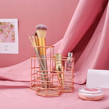 Creative Hexagon Wrought Makeup Kit Brush Holder Desktop Organizer Eyebrow Pencil Stand Beauty Makeup
Creative Hexagon Wrought Makeup Kit Brush Holder Desktop Organizer Eyebrow Pencil Stand Beauty Makeup