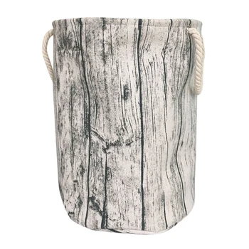 Stylish Tree Stump Shape Design Storage Basket Cotton Fabric Washable Cylindric Laundry Hamper with Rope Handles, Decorative and 
Stylish Tree Stump Shape Design Storage Basket Cotton Fabric Washable Cylindric Laundry Hamper with Rope Handles, Decorative and