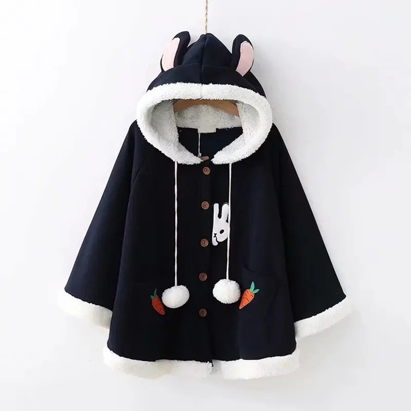 Lolita Kawaii Rabbit Cloak Coat Harajuku Style Mori Girls Button Closed Women's Coat Student Girls Sweet Outwear School Commute
Lolita Kawaii Rabbit Cloak Coat Harajuku Style Mori Girls Button Closed Women's Coat Student Girls Sweet Outwear School Commute