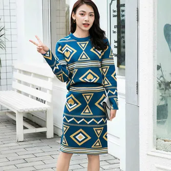 High Quality 2020 spring autumn Women Set Knitting Jumper Tops And Bodycon Skirts 2 Pieces Sweater Pullovers Suit
High Quality 2020 spring autumn Women Set Knitting Jumper Tops And Bodycon Skirts 2 Pieces Sweater Pullovers Suit