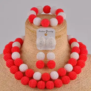 newest red and white simulated pearl jewelry set nigerian wedding african beads costume necklace african set
newest red and white simulated pearl jewelry set nigerian wedding african beads costume necklace african set