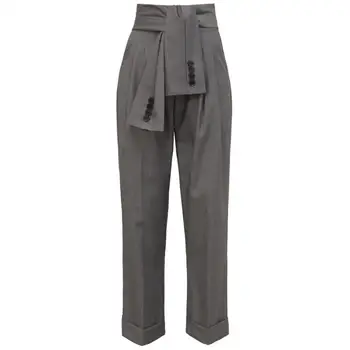 2020 Spring autumn casual pants women high waist lace-up straight ankle length pants
2020 Spring autumn casual pants women high waist lace-up straight ankle length pants