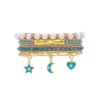 New Luxury Leather Wrap Bracelet Love You From The Moon To Star Charm 5 Wrap Bracelet Dropshipping
New Luxury Leather Wrap Bracelet Love You From The Moon To Star Charm 5 Wrap Bracelet Dropshipping