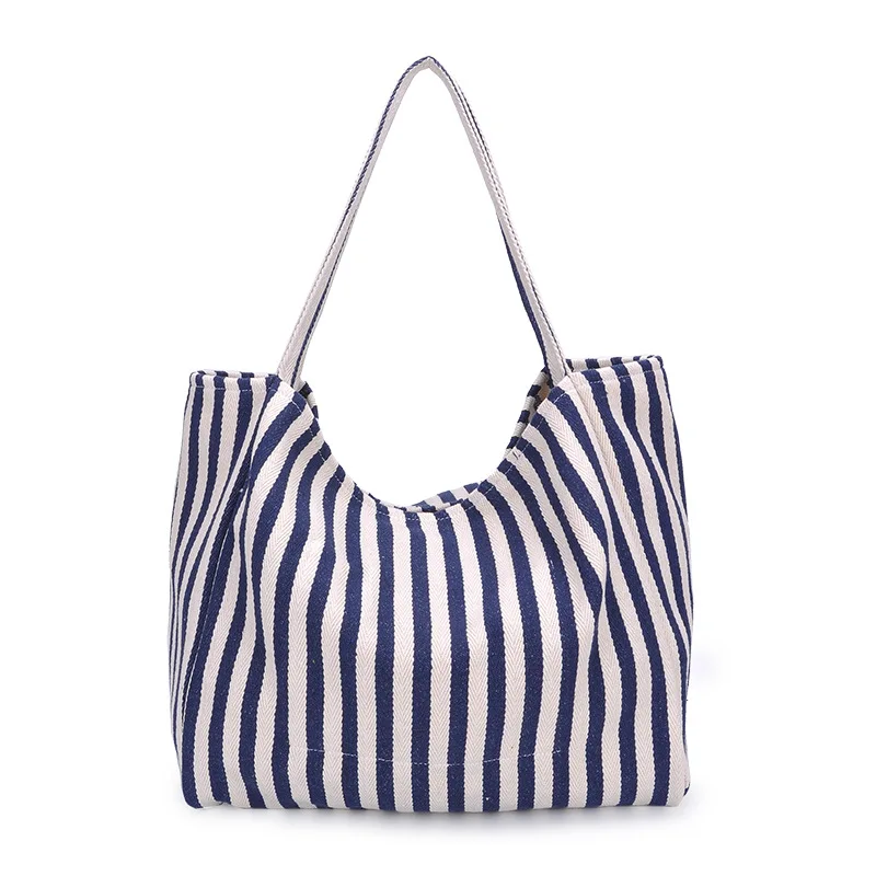 Women Handbag High Quality Women Canvas Shopping Bag Women Large Totes Striped Female Package
Women Handbag High Quality Women Canvas Shopping Bag Women Large Totes Striped Female Package