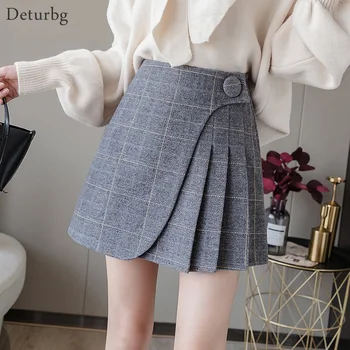 Women's Sweet One Button Plaid Mini Skirt Female Korean High Waist Zipped Woolen Pleated Skirts Saias Faldas 2019 Autumn SK429
Women's Sweet One Button Plaid Mini Skirt Female Korean High Waist Zipped Woolen Pleated Skirts Saias Faldas 2019 Autumn SK429