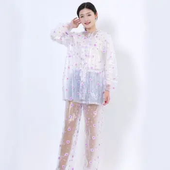 New EVA Raincoat Adult Split Transparent Polka Dot Raincoat Rain Pants Thickened Printed Zipper Set Poncho Household Tools
New EVA Raincoat Adult Split Transparent Polka Dot Raincoat Rain Pants Thickened Printed Zipper Set Poncho Household Tools
