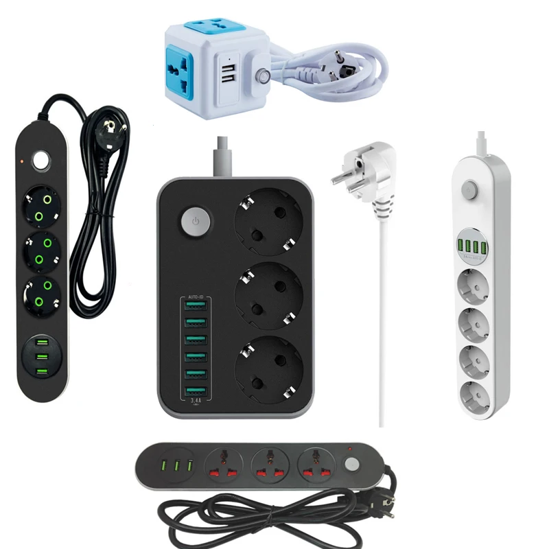 Eu Plug USB Extension Socket Multi Electronic Power Strip Universal Outlet Power Switch 1.8m 3m Cord Network Filter for Phones
Eu Plug USB Extension Socket Multi Electronic Power Strip Universal Outlet Power Switch 1.8m 3m Cord Network Filter for Phones