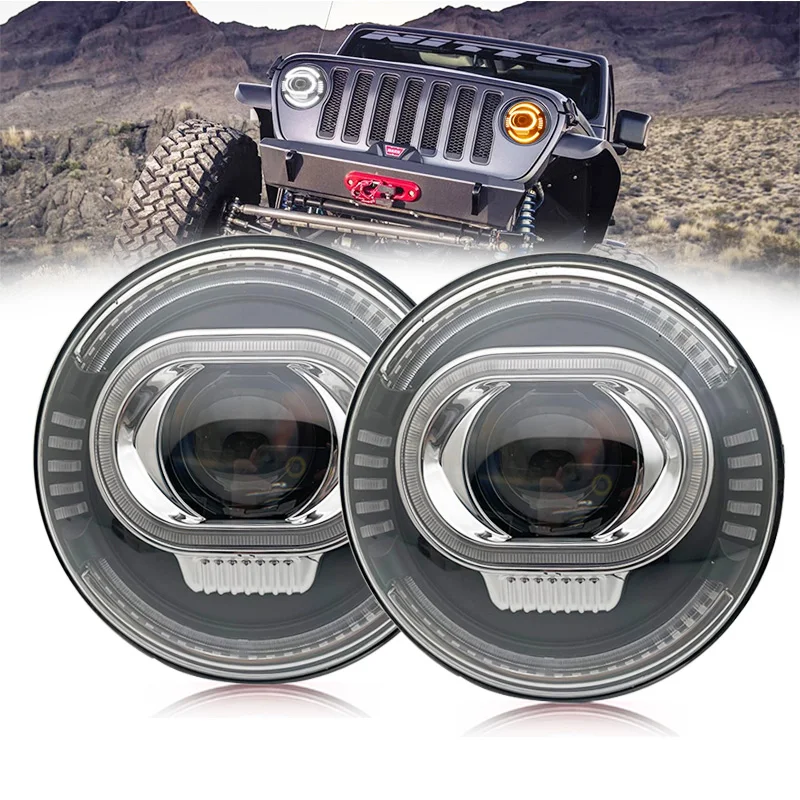 

Car Halo 7" Led Headlight With 4 Inch Fog Light Kit For Jeep Wrangler JK Sports Rubicon Sahara 2007-2018