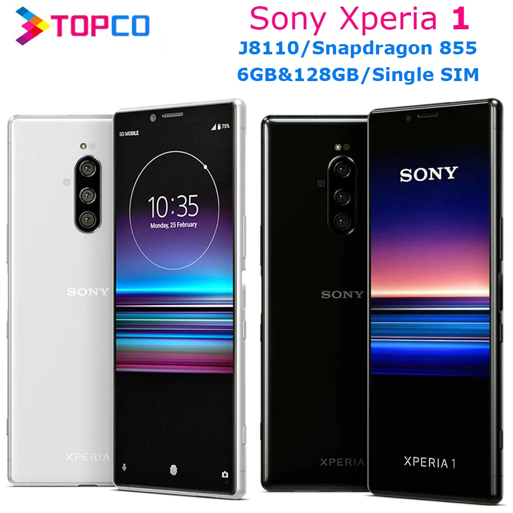 Мобильный телефон Sony Xperia 1 J8110 XZ4 Android мобильный 4G LTE 6 5 дюйма Восьмиядерный ГБ и 128