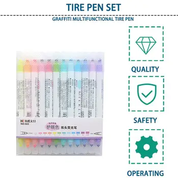 Stylish 12-color double-head highlighter set, decorative marker for student highlighter, cute, lightweight and portable
Stylish 12-color double-head highlighter set, decorative marker for student highlighter, cute, lightweight and portable