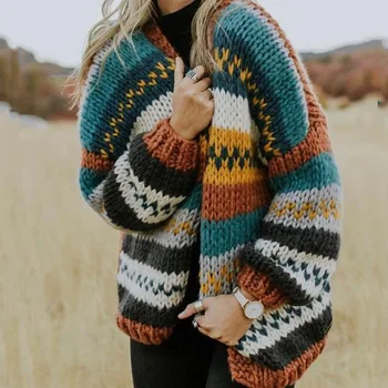 New Arrival Women Fashion Color Block Striped Cardigans 2019 Autumn Winter Fashion Knitted Coats Female Casual Sweater Outwear
New Arrival Women Fashion Color Block Striped Cardigans 2019 Autumn Winter Fashion Knitted Coats Female Casual Sweater Outwear