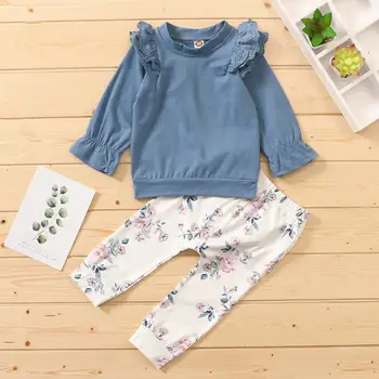 ZWF435 Toddler Girl Sets Infant Baby Kids Flare Sleeve T Shirt Floral Pants Outfits Sets Pullover Cotton Winter Clothes For Girl
ZWF435 Toddler Girl Sets Infant Baby Kids Flare Sleeve T Shirt Floral Pants Outfits Sets Pullover Cotton Winter Clothes For Girl