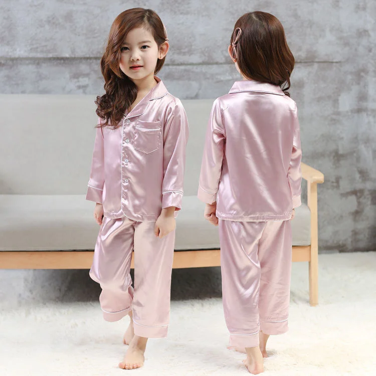 

Kids Clothes Girl Pajama Sets for Boys Girls Long Sleeve Cartoon Solid Tops+Pants Pajamas Sleepwear Outfits Children Homewear