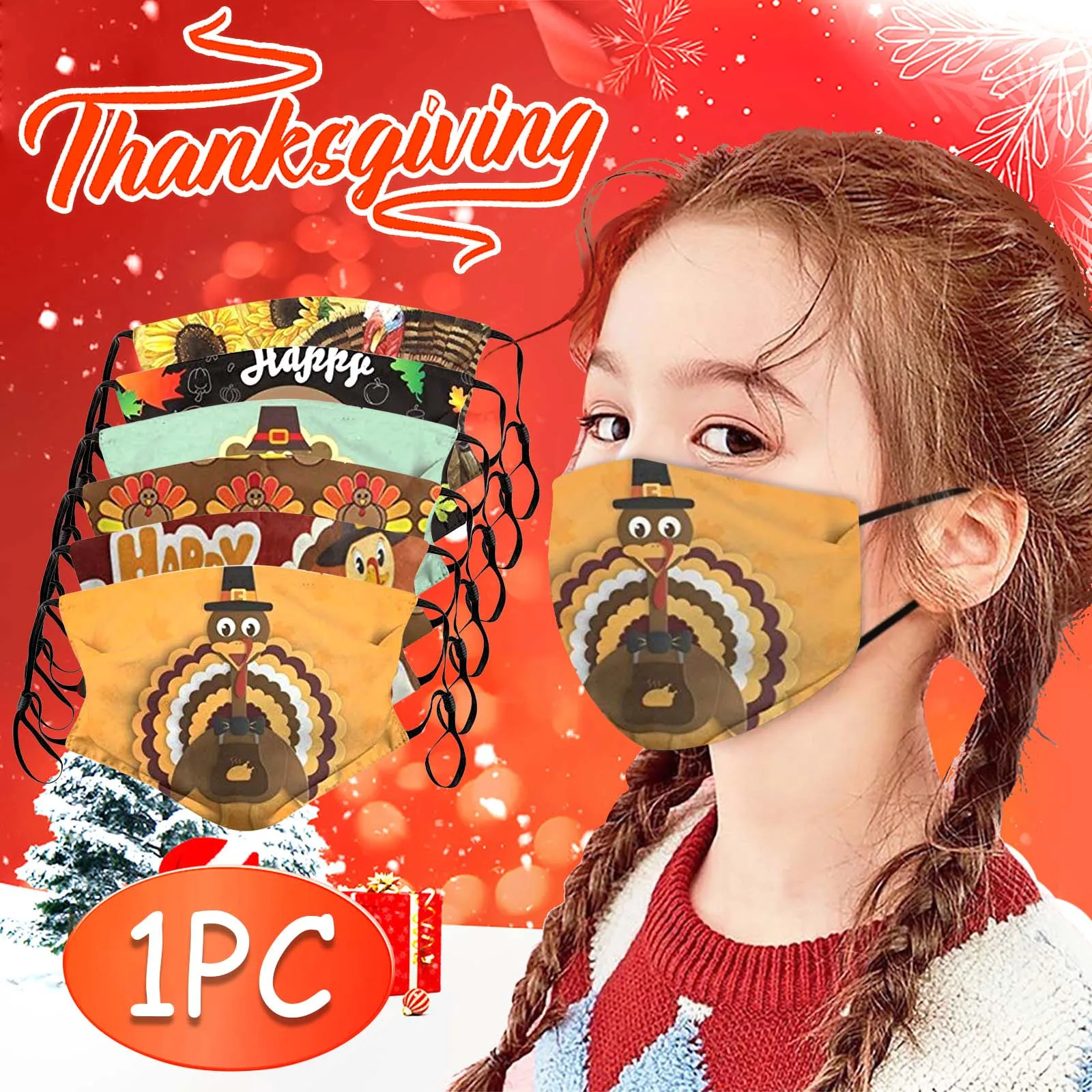 Fast Delivery 1PC Children's Thanksgiving Printed mask mascarillas para niños Mouth Cloth Mask Bandage Mouth Cover Cubrebocas
Fast Delivery 1PC Children's Thanksgiving Printed mask mascarillas para niños Mouth Cloth Mask Bandage Mouth Cover Cubrebocas