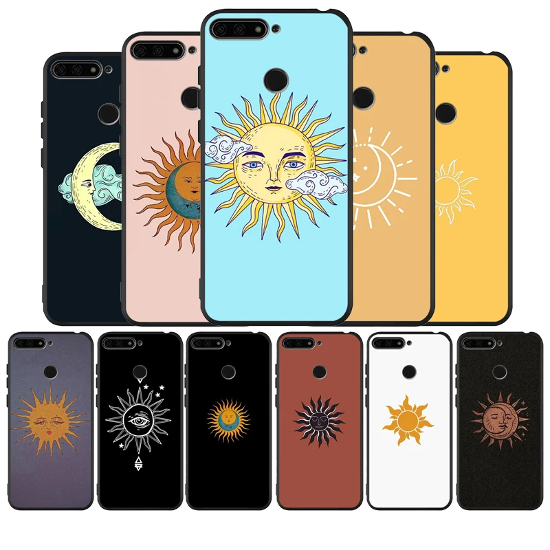 Фото Tangled princess sun moon black Silicone Phone Case For Huawei honor 30 20 Pro 8 8X 9 10 Lite Mate cover | Мобильные телефоны и