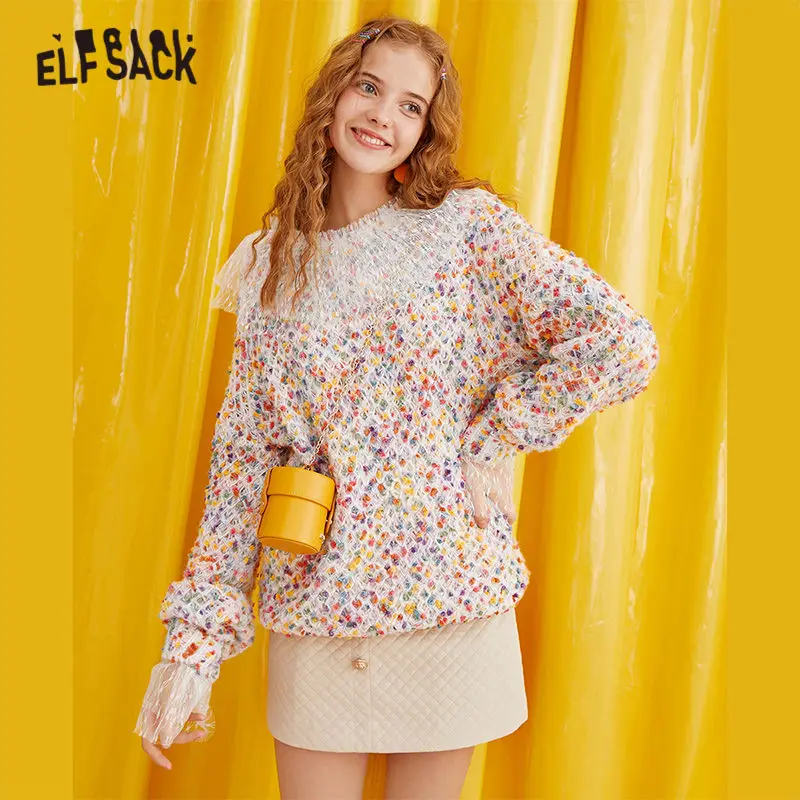 ELF SACK Multicolor Polka Dot Contrast Lace Pullover Women Sweater 2019 Autumn Colorblock Patchwork Flounce Sleeve Ladies Tops
ELF SACK Multicolor Polka Dot Contrast Lace Pullover Women Sweater 2019 Autumn Colorblock Patchwork Flounce Sleeve Ladies Tops