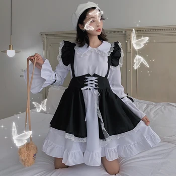 New Lolita Maid Dress Kawaii Clothes Dress+Apron Skirt Gothic Lolita Dress Lovely Loli Japanese Cosplay Costume Set BL4550
New Lolita Maid Dress Kawaii Clothes Dress+Apron Skirt Gothic Lolita Dress Lovely Loli Japanese Cosplay Costume Set BL4550