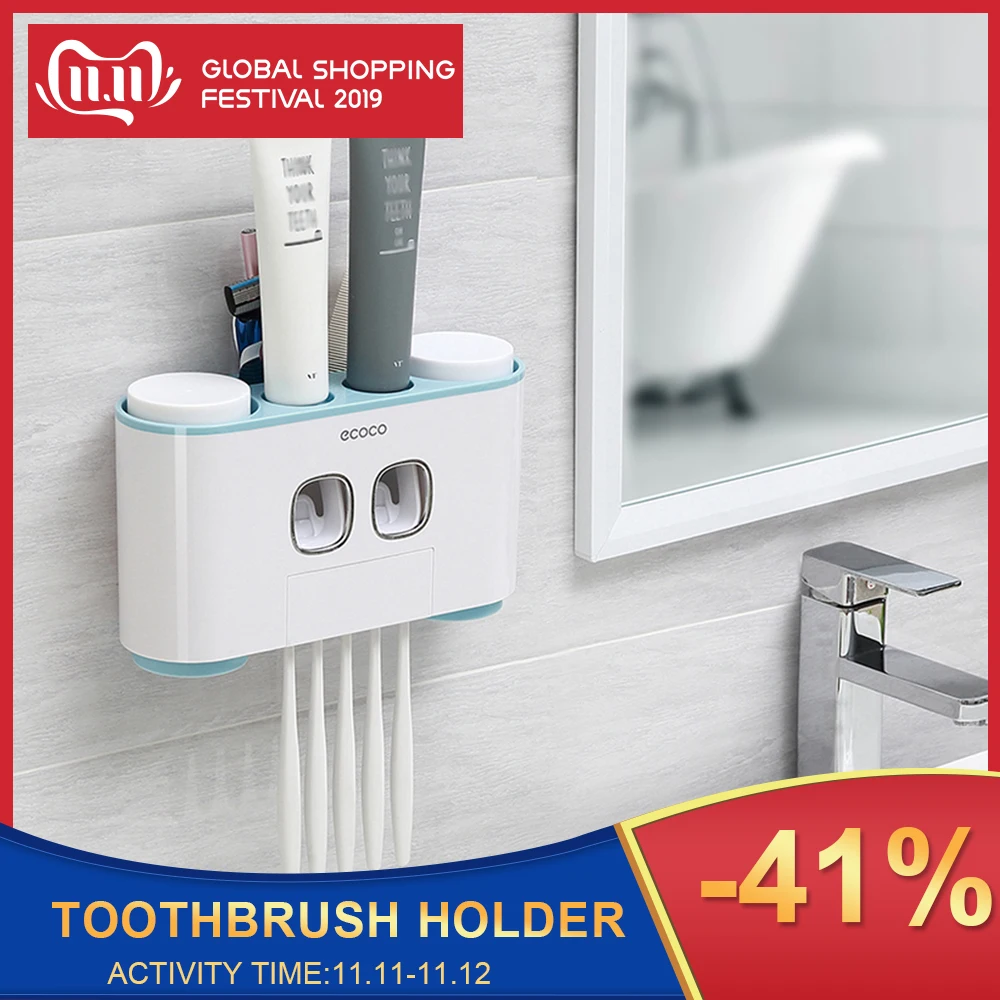 ECOCO Wall-mount Toothbrush Holder Auto Squeezing Toothpaste Dispenser Toothbrush Toothpaste Cup Storage Bathroom Accessories
ECOCO Wall-mount Toothbrush Holder Auto Squeezing Toothpaste Dispenser Toothbrush Toothpaste Cup Storage Bathroom Accessories