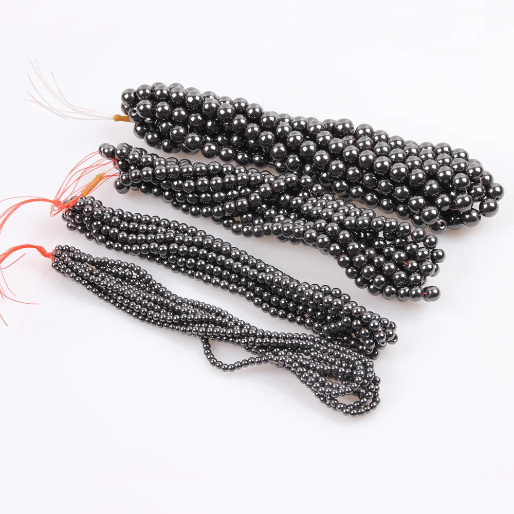 A Grade Natural Genuine Black Magnetic Beads Magnetite Gemstone Beads Strand 15" 