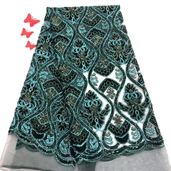 Madison Green Nigerian Lace Fabric with Sequins High Quality Velvet Flocking Sequins Lace Fabric for Wedding Party Velevt Lace
Madison Green Nigerian Lace Fabric with Sequins High Quality Velvet Flocking Sequins Lace Fabric for Wedding Party Velevt Lace