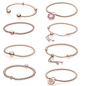 Hot Sale 100 % sterling Snake rose color Bracelet & Bangle Chain diy bracelet Charm beads for women's gifts
Hot Sale 100 % sterling Snake rose color Bracelet & Bangle Chain diy bracelet Charm beads for women's gifts