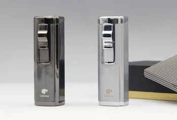 COHIBA Brand New WindProof Cigarette Refillable Cigar Lighter 3 Jet Flame Torch Pocket Lighter With Cigar Punch Gift Box
COHIBA Brand New WindProof Cigarette Refillable Cigar Lighter 3 Jet Flame Torch Pocket Lighter With Cigar Punch Gift Box