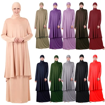 Women Muslim Worship Abaya Two Pieces Dress Thobe Gown Hijab Prayer Middle East Robe Islamic Hood Abayas Skirts Praying Clothing 
Women Muslim Worship Abaya Two Pieces Dress Thobe Gown Hijab Prayer Middle East Robe Islamic Hood Abayas Skirts Praying Clothing