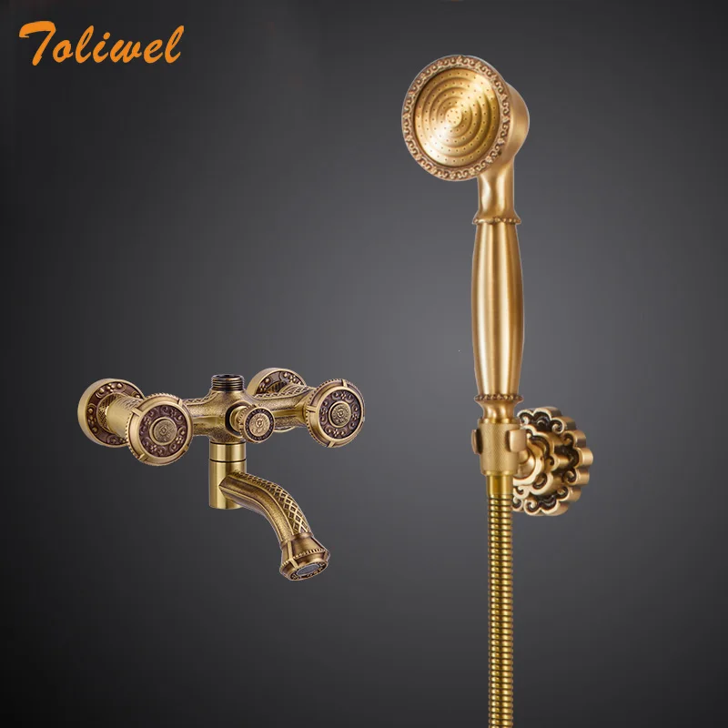 Luxury Brass Bathroom Clawfoot Bathtub Faucet bathtub Handheld Shower Bath tub faucet Mixer Tap with Hose Shower Head Holder
Luxury Brass Bathroom Clawfoot Bathtub Faucet bathtub Handheld Shower Bath tub faucet Mixer Tap with Hose Shower Head Holder
