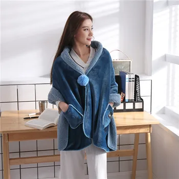 LISM Wearable ladies shawl blanket winter thick warm small blanket office nap multifunctional blanket
LISM Wearable ladies shawl blanket winter thick warm small blanket office nap multifunctional blanket