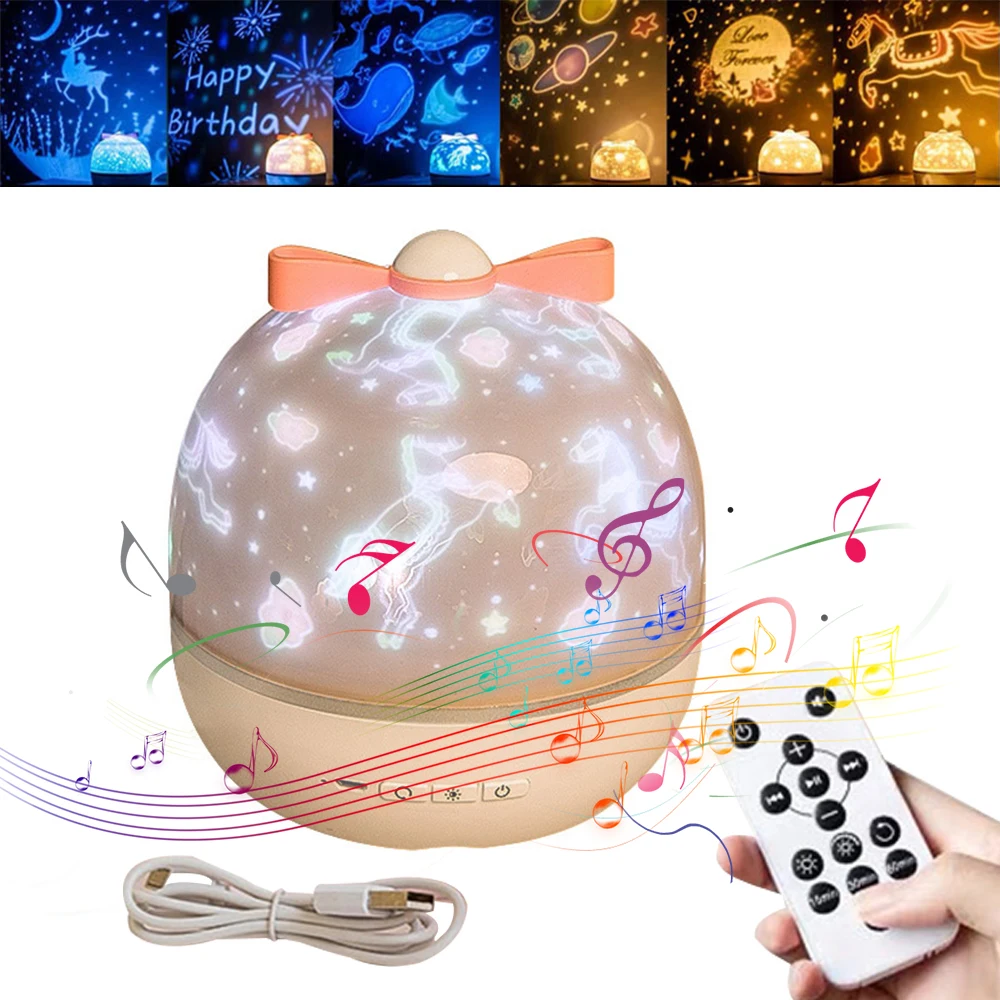 Projector Night Light with Music and 6 Projection Films 360 Rotation Starry Sky Projector Lamp for Kids Valentine's Day Gift
Projector Night Light with Music and 6 Projection Films 360 Rotation Starry Sky Projector Lamp for Kids Valentine's Day Gift
