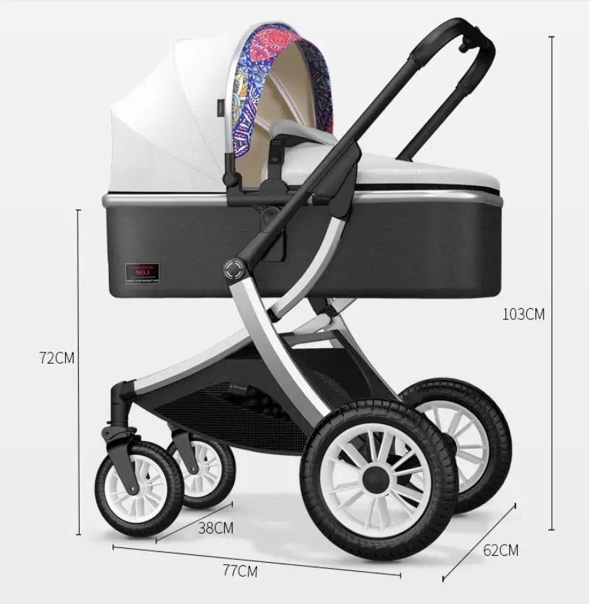 High view baby stroller can sit and lie down, two-way shock absorber, light folding newborn baby trolley
High view baby stroller can sit and lie down, two-way shock absorber, light folding newborn baby trolley