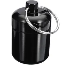 1 pc pílula caso caixa de medicina portátil recipiente de viagem à prova dportable água chaveiro ferramentas chave com anel corrente primeiros socorros caixa de medicina(China)