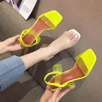 Summer Women Crystal Open Toe Jelly Sandals Ladies Elastic Band Sike High Heels Female Transparent Pumps Fashion Shoes 2020 
Summer Women Crystal Open Toe Jelly Sandals Ladies Elastic Band Sike High Heels Female Transparent Pumps Fashion Shoes 2020