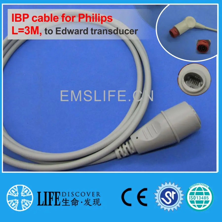 PHILI 12pin IBP кабель для одноразового преобразователя давления Edwards| |